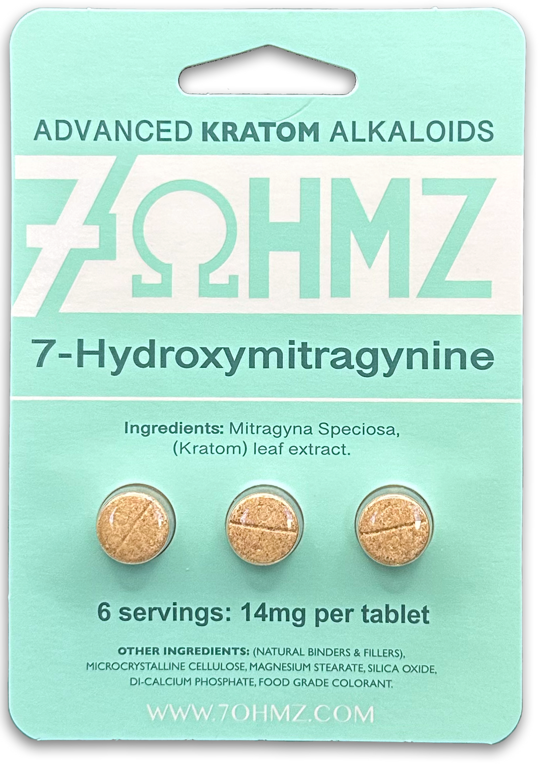 7 OHMZ ADVANCED KRATOM ALKALOIDS 14mg Tablets (pack of 3)